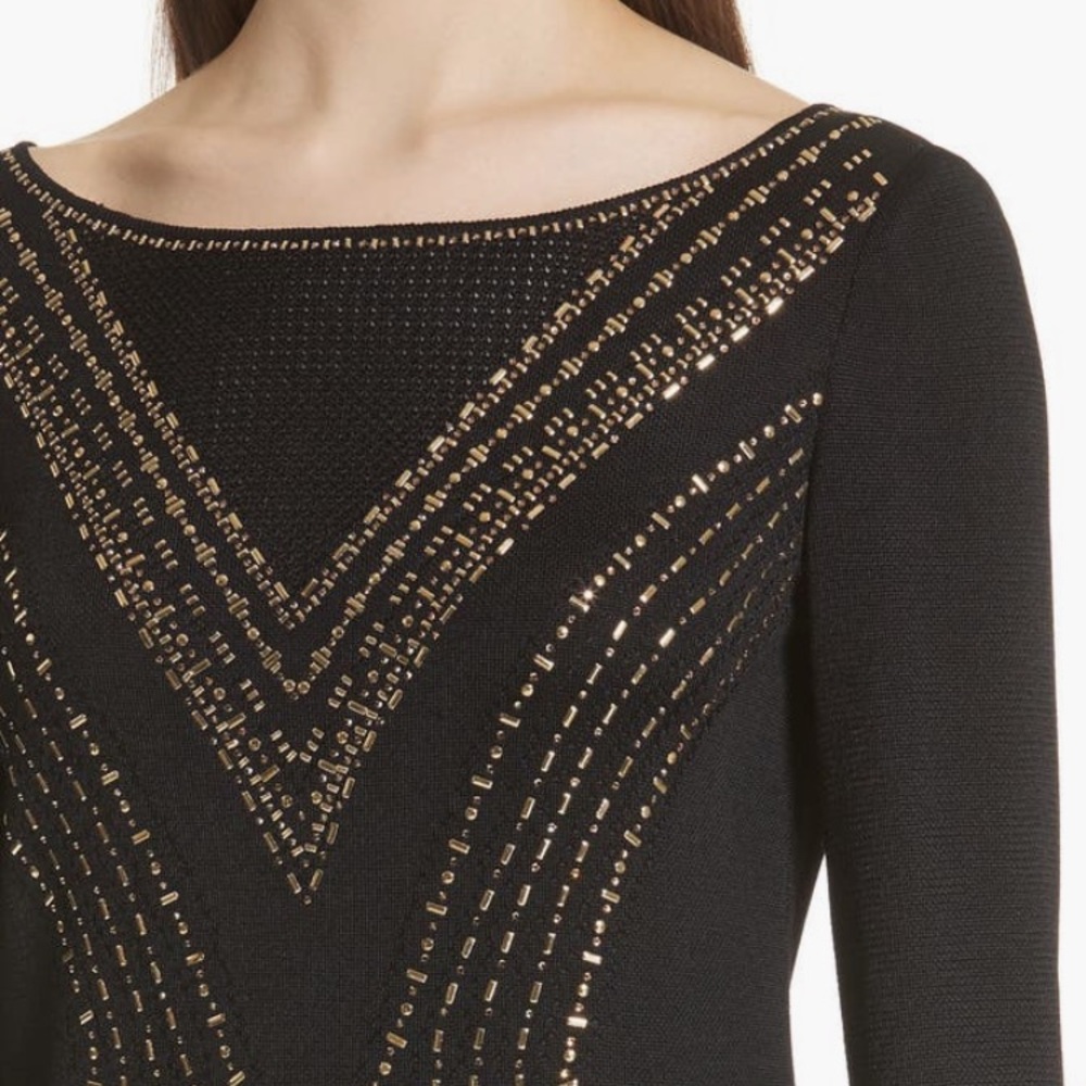 St. John Couture - Geometric Pointelle Jacquard Sweater - READ MEASUREMENTS - Picture 3 of 17